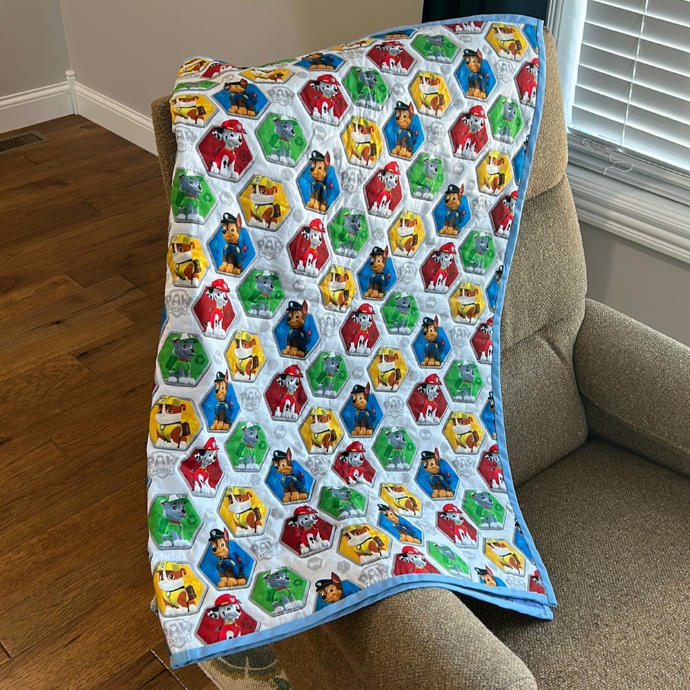 Hand-quilted Paw Patrol Baby Blanket